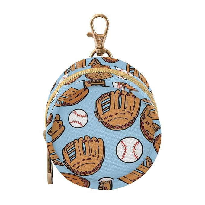 Baseball Glove Blue Print Pacifier Holder Case with Clip Portable Pacifier Storage Case for Boys Girls Baby Pacifier Pouch for Diaper Bag, Strollers & Travel