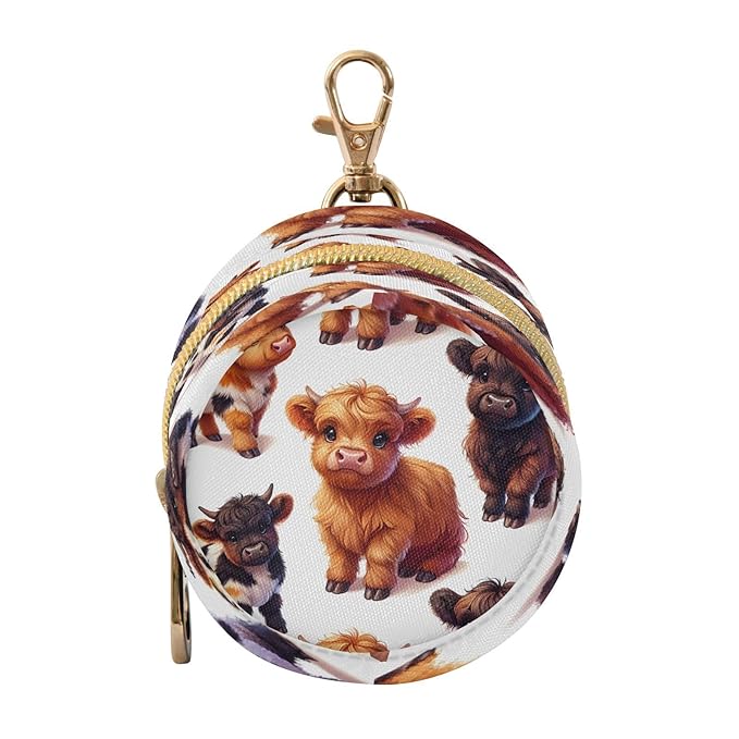 Little Highland Cows Pacifier Holder Case Portable Newborn Baby Pacifiers Pouch with Clip for Boys & Girls