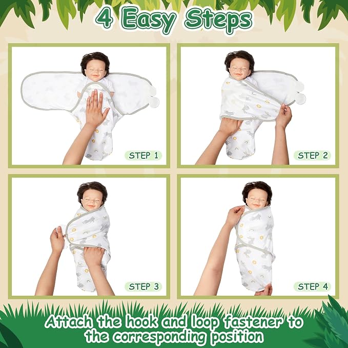 Ramede 6 Pack Swaddle Blanket with Hats Swaddle Outfit for 0-3 Months Newborn Sacks Soft Cotton Wearable for Girl and Boy(Whale,Blue and Green)