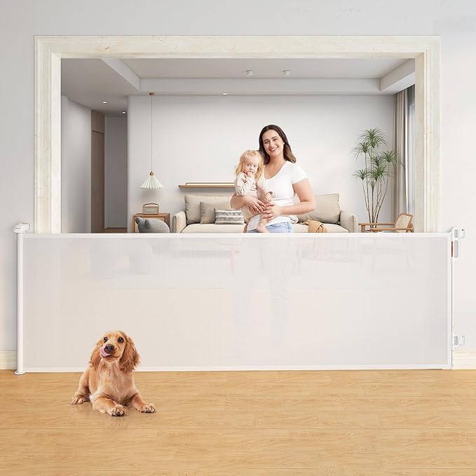 Momcozy Baby Gate 41'' Tall 118'' Wide ??Extra Wide ??for Large Opening Retractable Baby Gates for Child and Large Pets Safety Dog Gate for Stairs, Doorways, Hallways, Indoor, Outdoor
