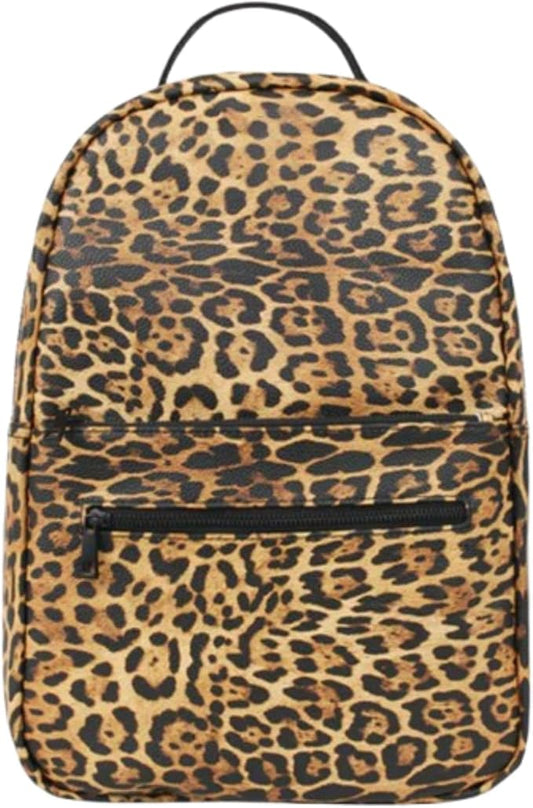 FAWN DESIGN Diaper Bag Backpack with Changing Pad, Faux Leather Leopard Backpack Diaper Bag with 4 Interior and 2 Exterior Pockets, Padded and Adjustable Straps for All Day Comfort, 15.5x11x5 inches
