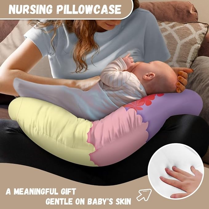 Rainbow 1 Nursing Pillow Cover Breast Feeding Pillow Covers 1 Pack for Breastfeeding Pillow Soft and Cozy Fits Snug On Infant Breastfeeding Pillow Slipcover Cover Only