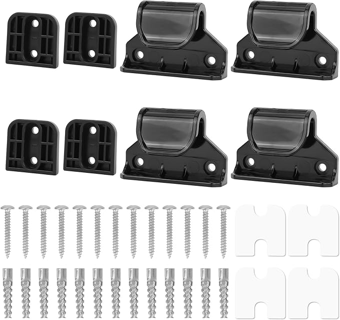 2 Sets Baby Retractable Gate Replacement Parts, Baby Door Extension Fittings Hardware Kit Extender Mount with 4 Latch 4 Bracket 1 Set of Screws & Four Adhesive Sheet for Safety Door Installation