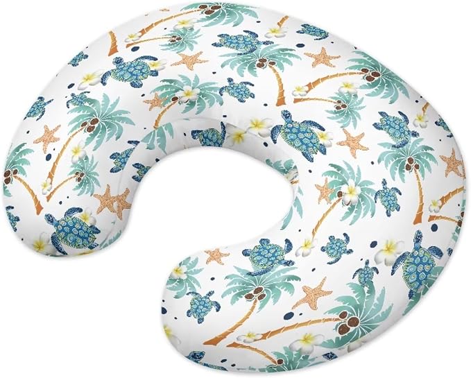 Tropical Turtle Palm Breastfeeding Pillow Slipcover for Baby U-Shaped Breastfeeding Slipcover Infant Newborn Nursery Bottle Pillowcase Baby Essentials