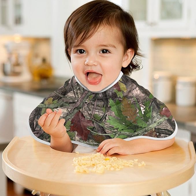 Muslin Burp Cloths for Baby Boys and Girls - 2-Pack Ultra Absorbent Forest Camo Muslin Washcloths, Newborn Towel, Milk Spit Up Rags, Burp Cloth Bibs for Unisex, 22 x 11 Inch