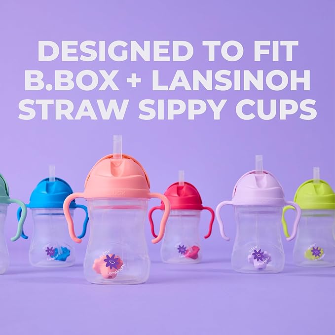 Lansinoh b.box Sippy Cup Replacement Straw Pack | Includes 1 Cleaning Brush, 1 Standard and 1 Weighted Straw, | Fits Sippy Cups