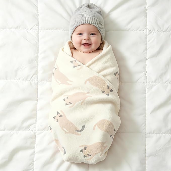 Receiving Baby Blanket,100% Luxury Cotton Knit Baby Blanket,Lightweight Cozy Neutral Swaddling Blanket for Newborns,Boys & Girls,Infant and Toddler