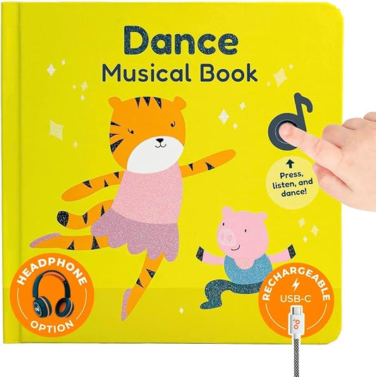 Cali's Books Dance to Classical Music Book Toddlers 1-3 Years Old - Nursery Rhymes Musical Book, Headphone Jack, Interactive Baby Sound Book, Singing Toy Children Girls, Learning Song Toy Toddler Boys