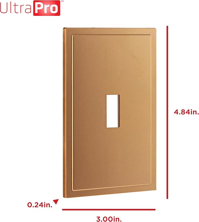 UltraPro Screwless Toggle Switch Wallplate, 1-Gang ??Modern Snap-On Cover, Child-Safe, Durable Polycarbonate, Easy DIY Installation, Brushed Bronze, 85749