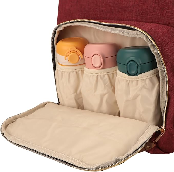 Ramhorn Diaper Backpack Multifunction Travel Backpacks Waterproof Back Pack for Mom, Red