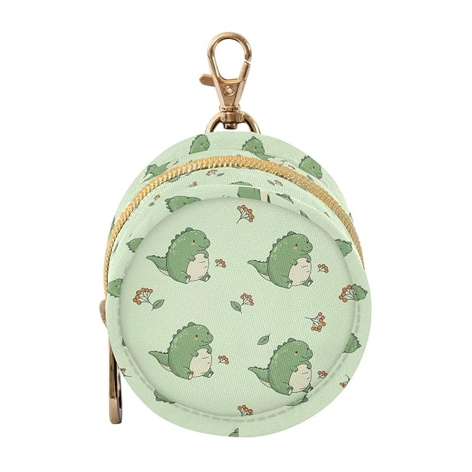 Dinosaur Green Print Pacifier Holder Case with Clip Portable Pacifier Storage Containers for Girls Boys