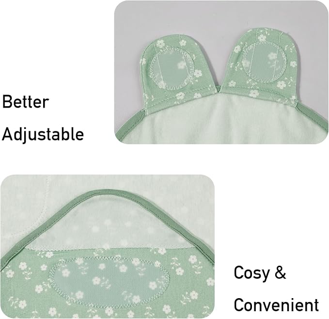 Baby Swaddle Sleep Sack 3 Pack, Organic Cotton Newborn Swaddle Wraps for 0-3 Months, Adjustable Wings, Breathable Soft Swaddling Blankets for Infant Boys Girls, Baby Sleep Essentials