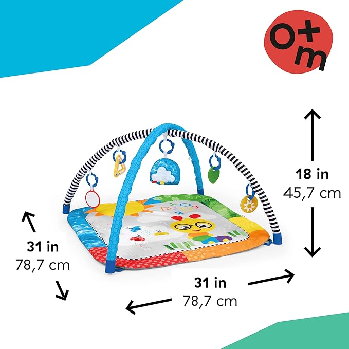 Baby Einstein Cal?™s Curiosity Center Foldaway Play Gym, Educational Activity Gym, with Music & 5 Multisensory Toys; Ages 0 Months and up