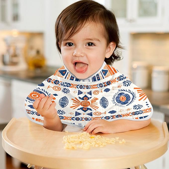Native American Tribal Muslin Baby Burp Cloths - Super Absorbent and Soft Burping Rags - Cotton Burp Clothes Set for Boys and Girls, 2 Pack