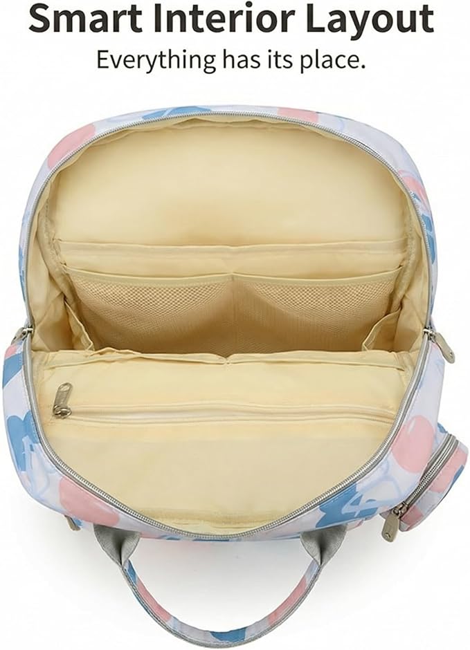 Diaper Bag Backpack for Baby – Large Capacity Waterproof Travel Tote, Multifunction Baby Bag with Changing Pad, Pacifier Holder & Stroller Straps (Sky Blue)