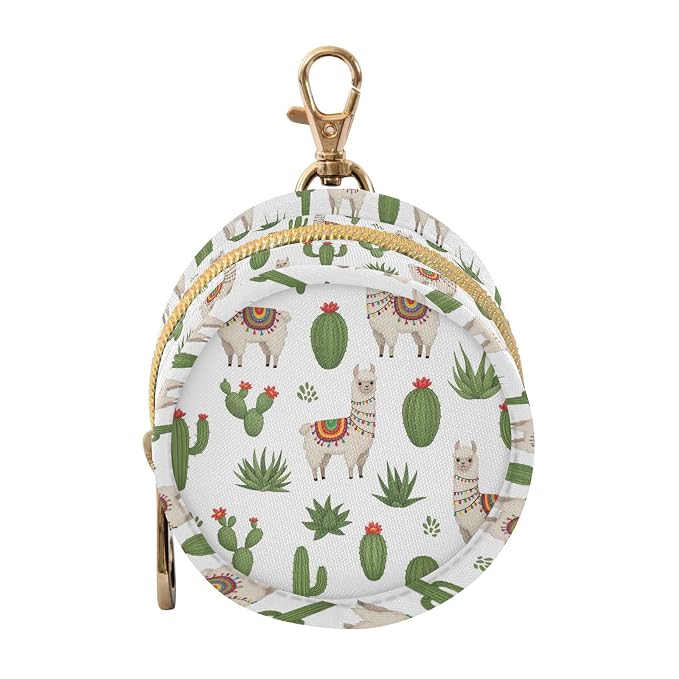 Llama Succulents White Pattern Pacifier Holder Case with Metal Clip Portable Pacifier Storage Container Box for Travel