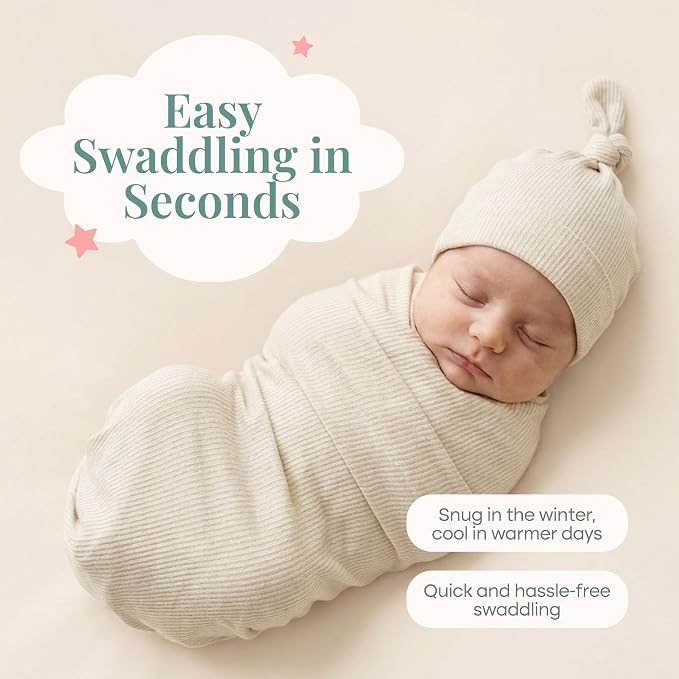 Caden Lane Baby Swaddle & Receiving Blanket, Soft, Breathable & Temperature-Regulating Bamboo Viscose Fabric for Swaddling Newborns, Gender Neutral Infant Blanket for Boys & Girls
