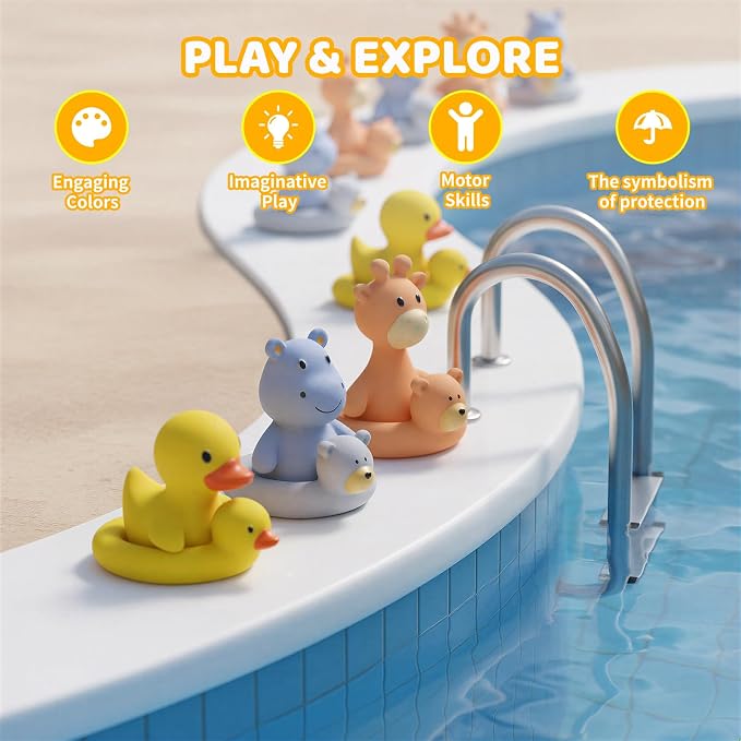 Tiny Marvels Baby Bath Toys for 6 Months & Up, Mold Free No Hole Bath Toys, BPA Free Floating Toddler Bath Toys, Safe Kids Bath Toys for Tub & Pool
