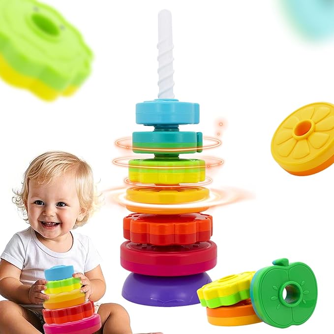 Montessori Toys for 1+ Year Old, Educational Stacking Spinning Baby Toys, Learning Toys Sensory Toys for Toddlers 1-3, Christmas Birthday Easter Gift for Babies 12-18 Months