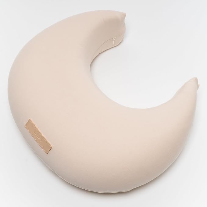Natural Breastfeeding Pillow, Nursing and Posture Support, Plant Based Cushion with Organic Cotton Removable Cover (Natural)