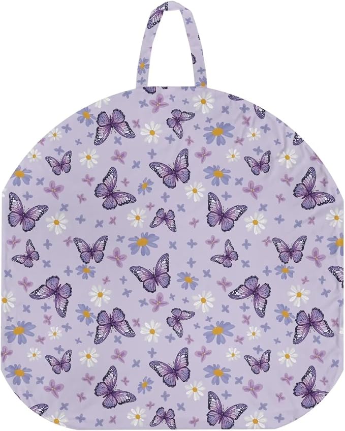 Purple Butterfly Nursing Pillow Cover Soft Breathable Feeding Pillow Slipcover for Breastfeeding Moms Fits Standard Infant Nursing Pillow for Boys and Girls Pillow Not Included