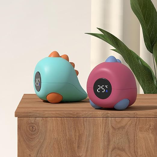 Fafeicy Dinosaur Baby Bath Thermometer, Digital Water Temperature Monitor for Infants with Real Time Display, Ideal Bath Companion for Newborns (Blue)