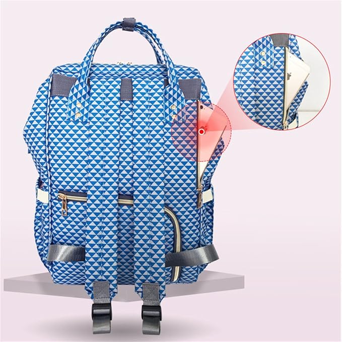 Diaper Bag Backpack Large Capacity for Baby Care Wide Open Design and Waterproof Fabric (Cherry Red)
