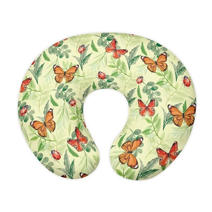 Ladybug Butterfly Nursing Pillow Covers Slipcovers for Breastfeeding Moms, Ultra Soft Breathable Feeding Pillow Slipcover for Baby Boy Girl