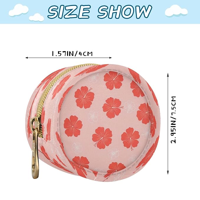 Pacifier Holder Tropical Floral Pacifier Storage Case with Zipper & Metal Hook Buckle Portable Container for Baby Binky