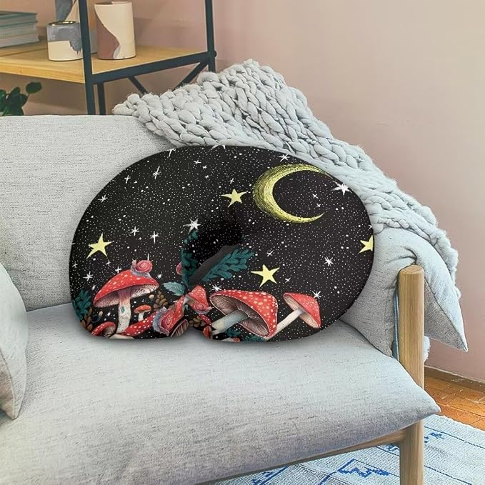 Stretchy Starry Mushroom Breastfeeding Pillow Cover, Lightweight Neutral Baby Pillow Cover for Infant Snug,Best Choice for Mom or Baby