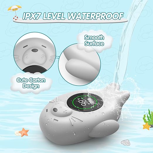 Rechargeable Bath Thermometer Baby Safety, Bath Temp Thermometer for Tub, Floating Shower Temperature Toy for Pregnancy Infant Kids