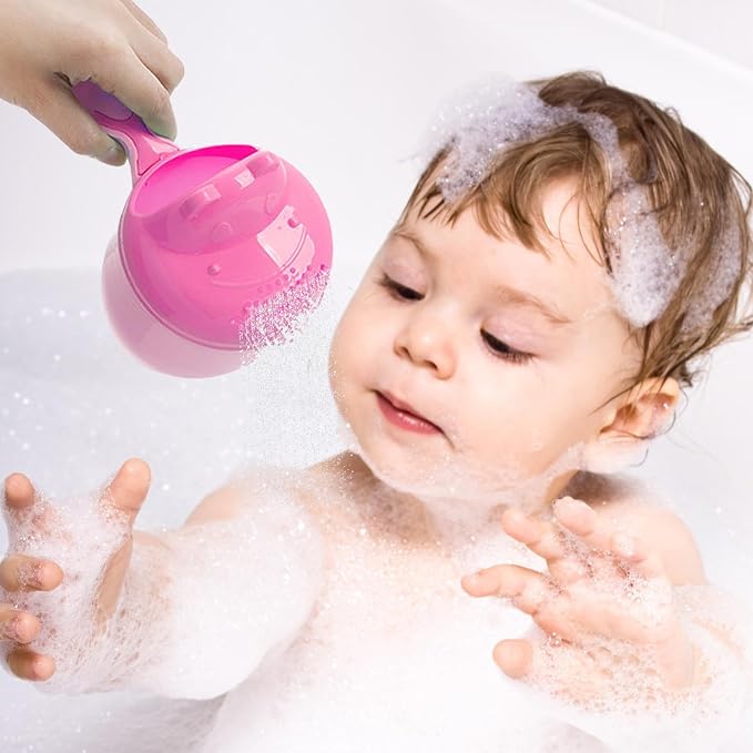 Child Bath Rinse - Children Cartoon Bucket, Safe Shampoo Pourer, Hair Washing Cup, Shower Bathing Time Accessory, Kids Bathtub Bathroom Tool, Daily Fun Bath Necessary 8.27x6.3x4.13 Inches