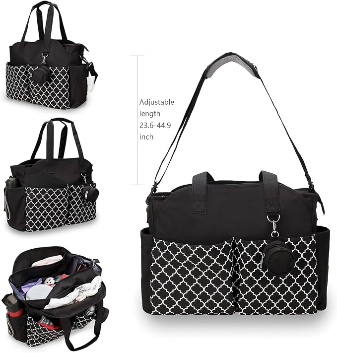 Diaper Bag Tote Large Multi-Function Baby Changing Bag for Mom with Changing Station Travel Nappy Bag for Women