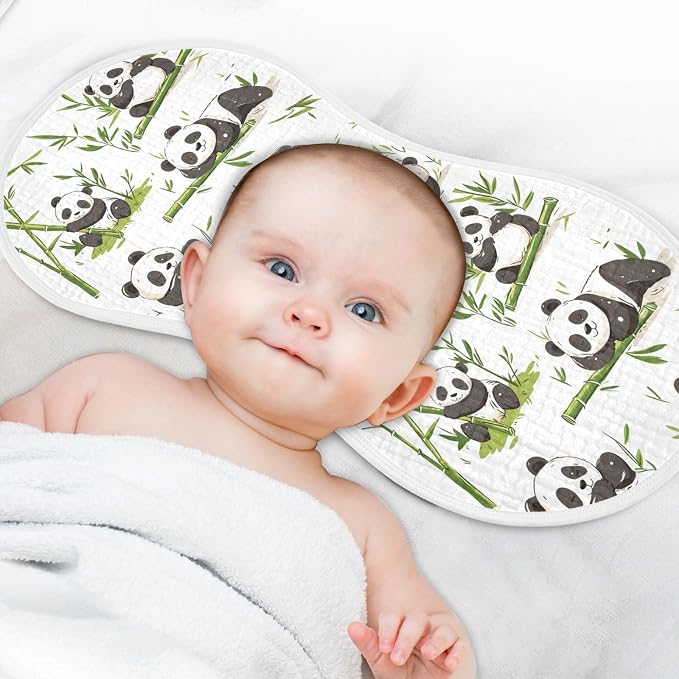 vvfelixl Baby Burp Cloths Pandas Bamboo Baby Newborn Cotton Burping Cloths Set Babys Washcloths 4 Pack