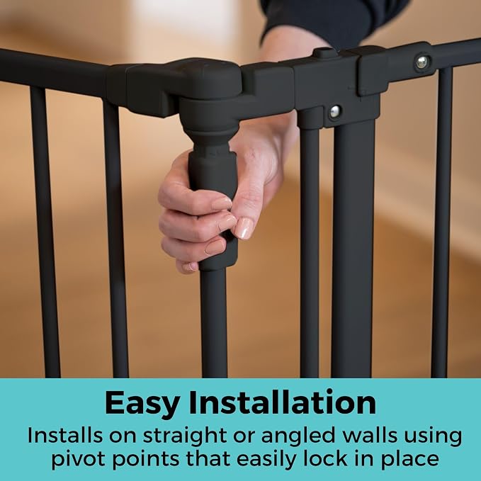 Toddleroo by North States - 6-Bar Extension for Deluxe Décor Gate: 15 Inch Baby Gate Extension - Add Up to 6 Extenders - Black