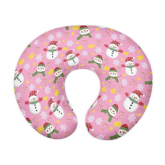 Cute Snowman Nursing Pillowcase Soft Cozy Breastfeeding and Bottle Feeding Support Pillows Cover with Hidden Zipper Easy to Use Nursing Cover for New Moms, Christmas Decor