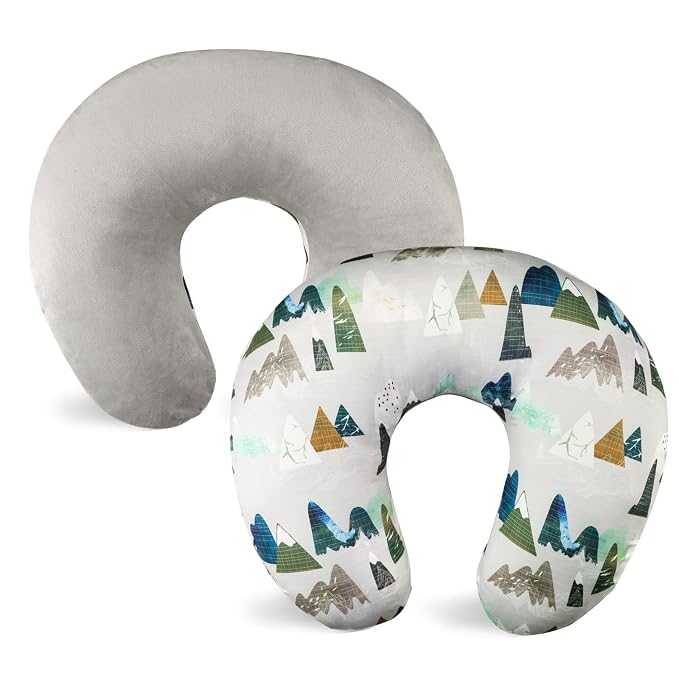 TANOFAR Nursing Pillow Cover 1 Pack, Stretchy Removable Nursing Cover for Breastfeeding Pillows, Ultra Soft Snug Fits On Newborn Feeding Pillow Case for Baby Girls/Boys, Mountain