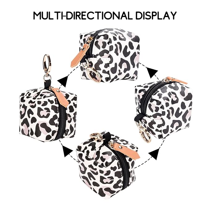 SONARIN Portable Pacifier Holder Case with Clasp for Diaper Bags,PU Baby Dummy Case Soother Pod Pacifier Case Pacifier Bag Storage Box for Holding 2 Pacifiers or Nipple Shields(Leopard Print)