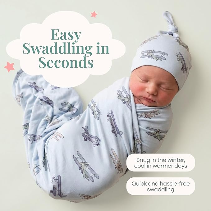 Caden Lane Baby Swaddle & Receiving Blanket, Soft, Breathable & Temperature-Regulating Bamboo Viscose Fabric for Swaddling Newborns, Gender Neutral Infant Blanket for Boys & Girls, First Class