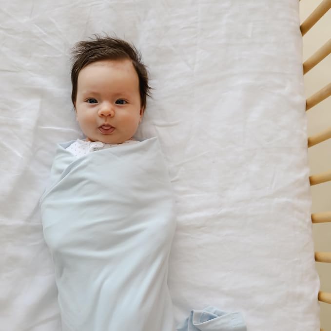snuggle me Swaddle | Organic Cotton Swaddle Blanket, Soft Stretch, 47 x 47 inches (Bluebell)