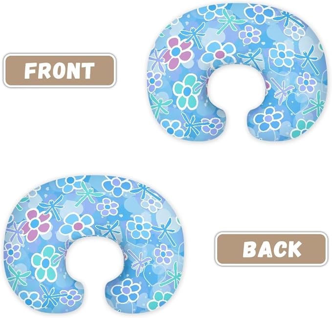 Crushed Flower Nursing Pillow Case 1 Pack for Breastfeeding Pillow Nursing Covers Pillow Slipcover Pillowcase Soft Fabric Feeding Cushion Cover Pillow Not Included