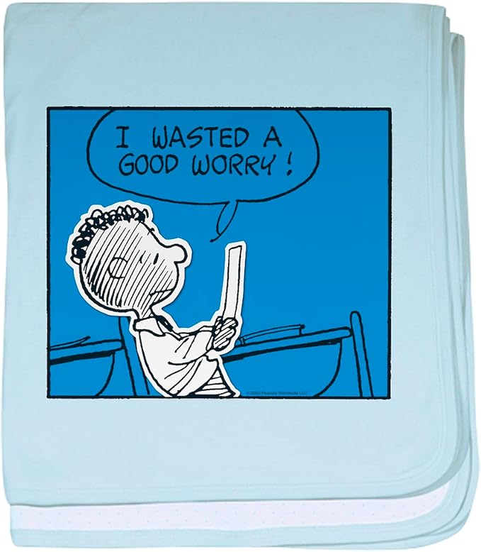 CafePress Peanuts Franklin Wasted A Good Worry Baby Blanket, Super Soft Newborn Swaddle