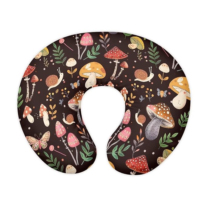 Baby Nursing Pillow Cover, Mushroom Breastfeeding Pillow Cover Boys Girls, Nursing Pillow Case for Newborn Nursing Pillow Slipcovers for Breastfeeding Moms