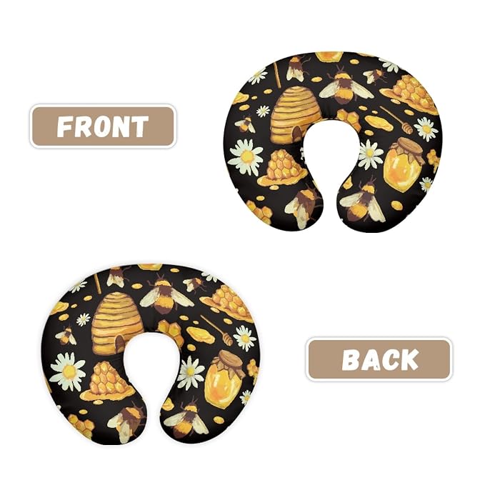 Forchrinse Bee Daisy Nursing Pillow Cover Stretch Baby Removable Nursing Covers for Breastfeeding Pillow,Cute Infant Feeding Pillow Cover for Bottle and Breast Feeding