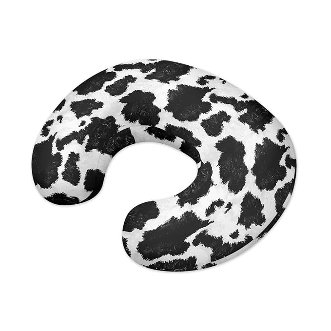 Cow Hide Print Ultra Soft Breathable Baby Nursing Pillowcase with Hidden Zipper Boy & Girl Machine Washable Nursing Pillow Support Cover for Bottle and Breastfeeding