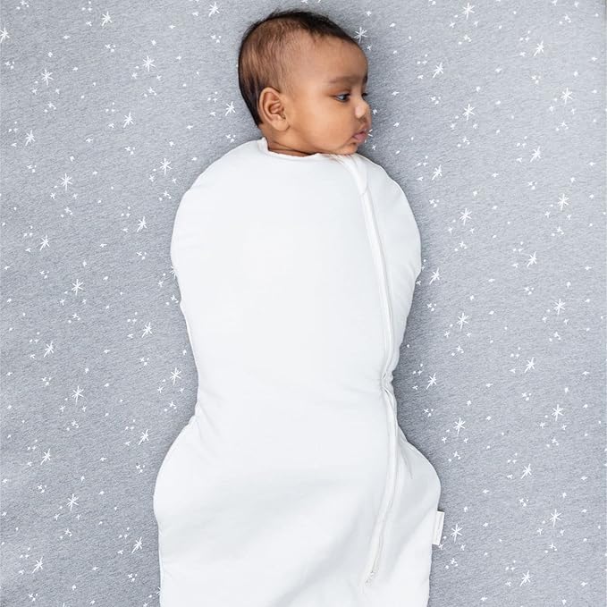 Happiest Baby Sleepea Comforter Swaddle - 100% Organic Cotton Baby Swaddle Blanket - Doctor Designed Promotes Healthy Hip Development (Ivory, Small)