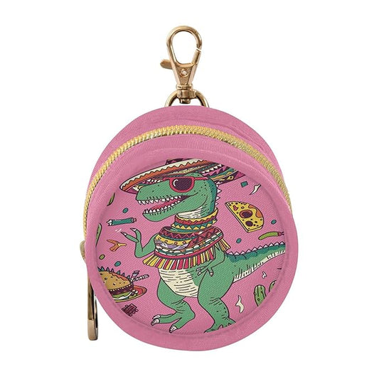 Pacifier Holder with Clip Pacifier Case for Diaper Bag Round Baby Pacifier Pouch Box Bag Portable Cool Dinosaur Guitar Cactus