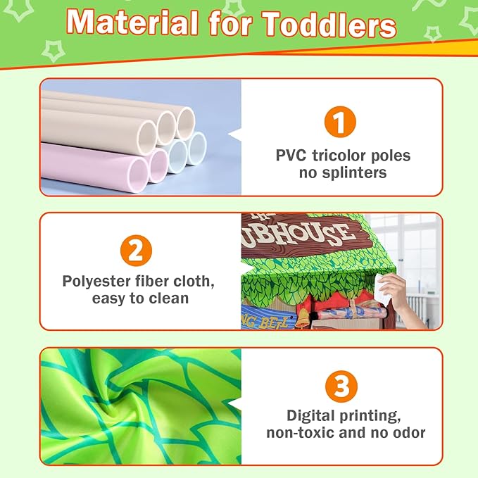 Kids Play Tent Indoor for Toddlers: with Star Lights Playhouse - Boys Girls Christmas Birthaday Clubhouse Tent Toys