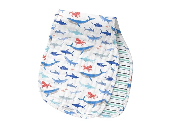 Stephen Joseph, Muslin Baby Burp Cloths, 2-Pack 100% Cotton, Burp Cloth for Baby Boys and Girls, Shark