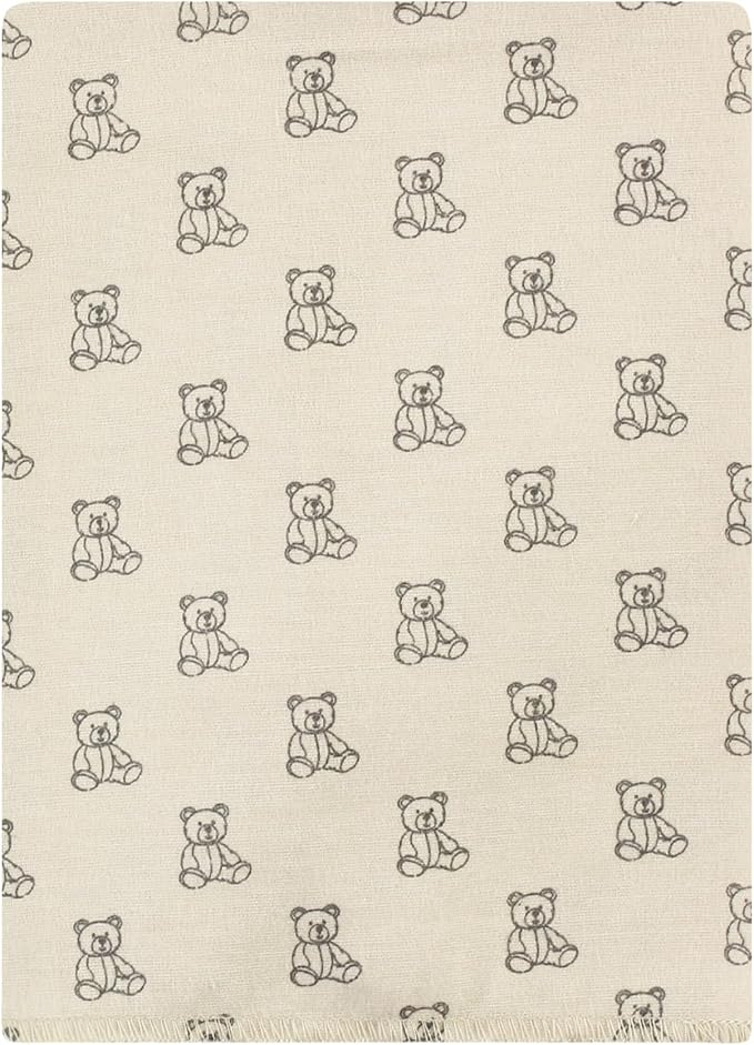 Hudson Baby Unisex Baby Cotton Flannel Burp Cloths Bundle, Teddy Bears, One Size